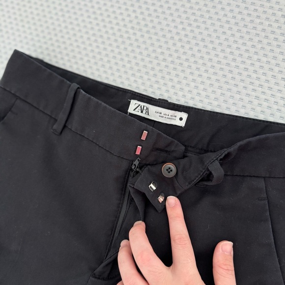 Zara Women’s Tailored Black Pleated Ankle Dress Pants In Size 4 - Picture 5 of 9